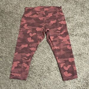 Lululemon Athletica Pink and Brown Camouflage Leggings